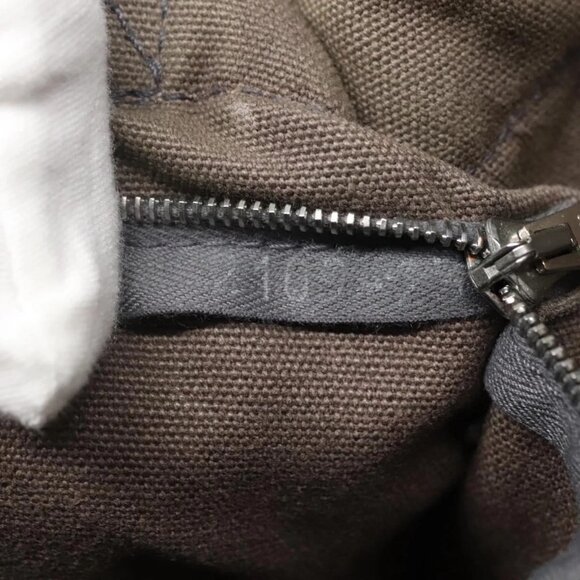 HERMES Fourre Tout PM Hand Bag Canvas Gray Navy Auth 136396 - Picture 14 of 16